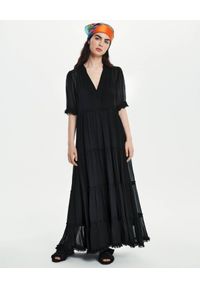 LOVLI SILK - Czarna maxi sukienka z jedwabiu #NO.17. Kolor: czarny. Materiał: jedwab. Długość: maxi