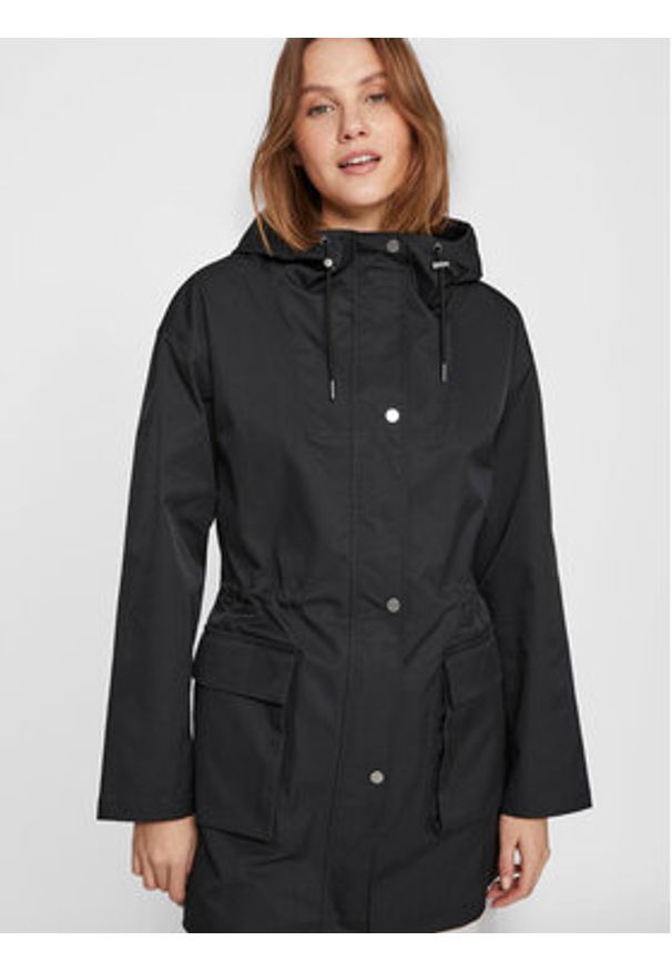 Vila Parka Kahara 14089615 Czarny Regular Fit. Kolor: czarny. Materiał: syntetyk