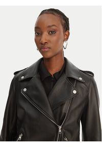 Hugo - HUGO Kurtka skórzana Lujana 50551255 Czarny Regular Fit. Kolor: czarny. Materiał: skóra #5