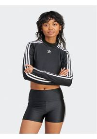 Adidas - adidas Bluzka 3-Stripes IU2428 Czarny Slim Fit. Kolor: czarny. Materiał: syntetyk