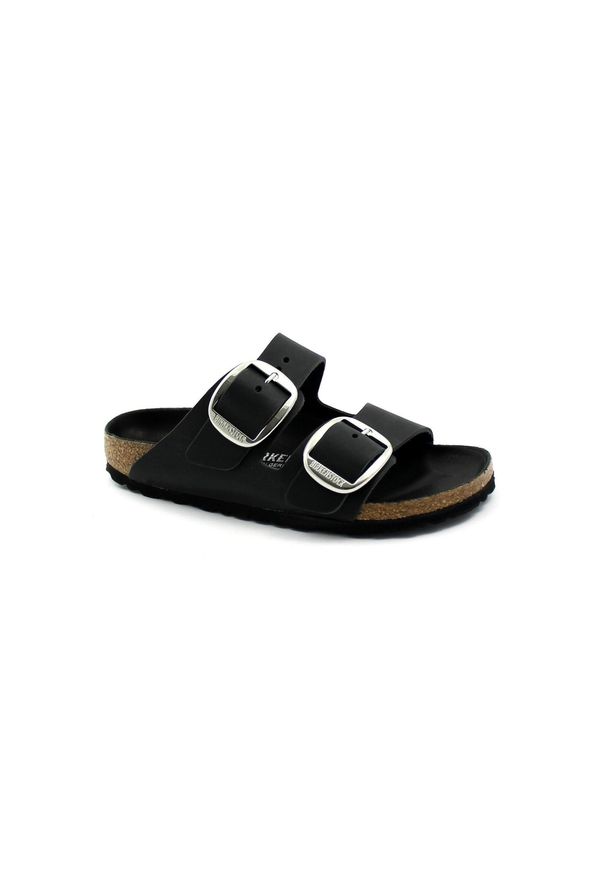 Klapki damskie Birkenstock Arizona Big Buckle. Zapięcie: bez zapięcia. Kolor: czarny. Materiał: guma, materiał, syntetyk. Szerokość cholewki: normalna. Sport: turystyka piesza, pływanie, fitness