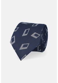 Lancerto - Krawat Ciemnogranatowy Wzór. Kolor: niebieski. Materiał: jedwab