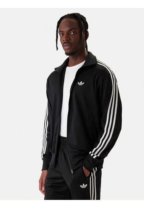 Adidas - adidas Bluza Firebird KD8312 Czarny Loose Fit. Kolor: czarny. Materiał: syntetyk