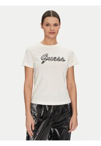 Guess T-Shirt V5GI02 K9RM1 Écru Slim Fit. Materiał: bawełna #1