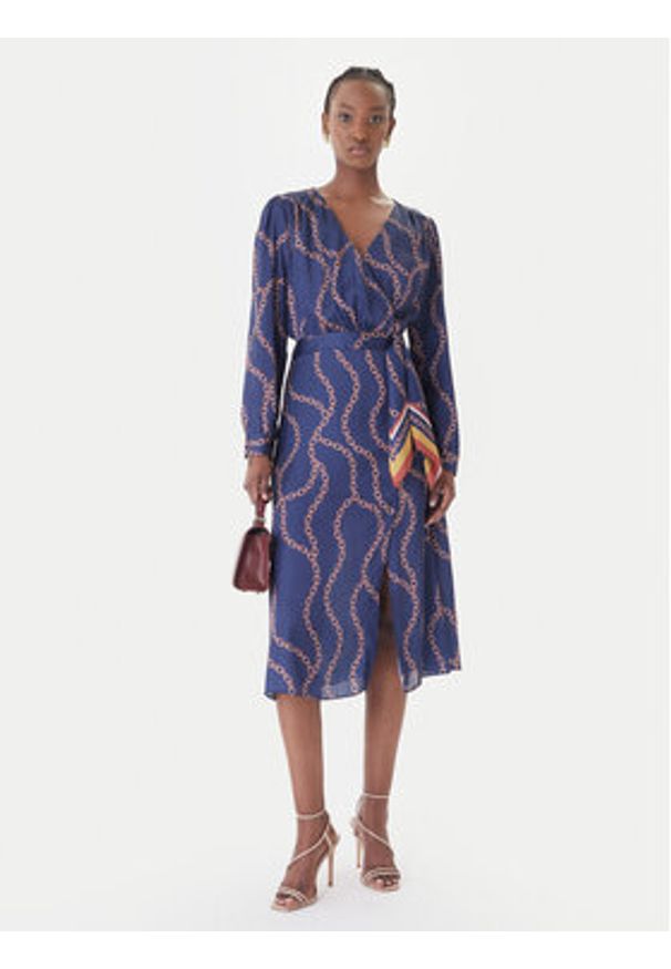 Rinascimento Sukienka koktajlowa CFC0128008003 Granatowy Regular Fit. Kolor: niebieski. Materiał: syntetyk. Styl: wizytowy