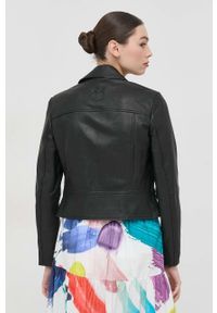 Pinko ramoneska skórzana damska kolor czarny przejściowa. Okazja: na co dzień. Kolor: czarny. Materiał: skóra. Styl: casual, klasyczny #2