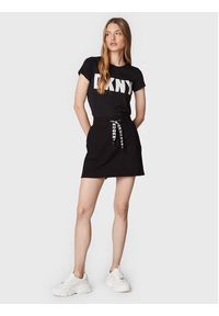 DKNY T-Shirt P2FKHGWG Czarny Regular Fit. Kolor: czarny. Materiał: bawełna #4