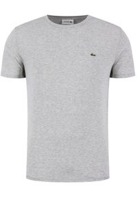 Lacoste T-Shirt TH6709 Szary Regular Fit. Kolor: szary. Materiał: bawełna