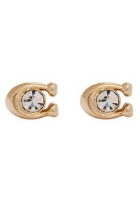 Coach Kolczyki Signature Stone Stud Earrings 37440614GLD110 Złoty. Materiał: metalowe, złote. Kolor: złoty