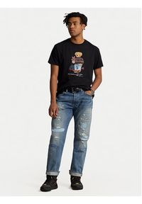 Polo Ralph Lauren T-Shirt 710854497027 Czarny Regular Fit. Typ kołnierza: polo. Kolor: czarny. Materiał: bawełna #4