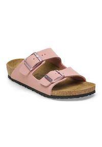 Klapki dla dzieci Birkenstock Arizona. Kolor: różowy. Materiał: guma, skóra, syntetyk, materiał