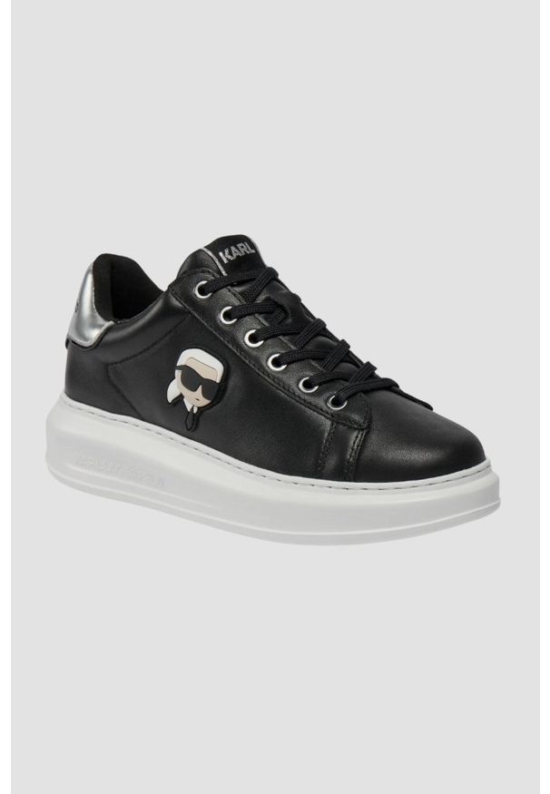 Karl Lagerfeld - KARL LAGERFELD Czarne sneakersy Karl Nft Lo Lace. Kolor: czarny