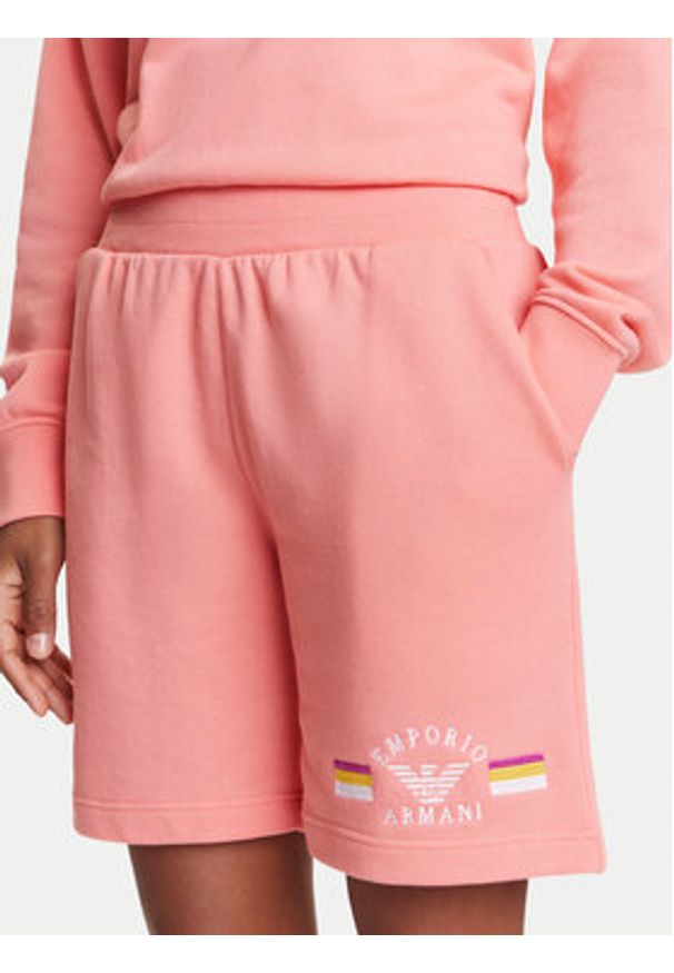 Emporio Armani Underwear Szorty sportowe EW000496 AF10882 U4019 Różowy Loose Fit. Kolor: różowy. Materiał: bawełna