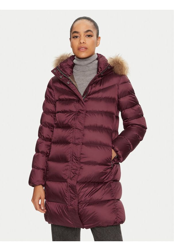 Hetrego - Hetregó Kurtka puchowa Leonie 8N603M Bordowy Regular Fit. Kolor: czerwony. Materiał: syntetyk