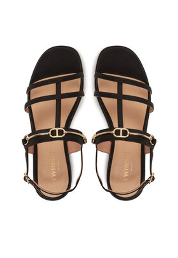 TwinSet - TWINSET Sandały 251TCP086 Czarny. Kolor: czarny. Materiał: skóra