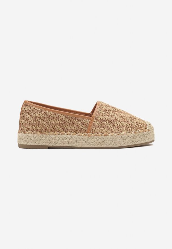 Renee - Ciemnobeżowe Espadryle z Plecionym Sznurkiem Nimiorra. Okazja: na co dzień. Kolor: beżowy. Sezon: lato. Obcas: na platformie. Styl: klasyczny, casual