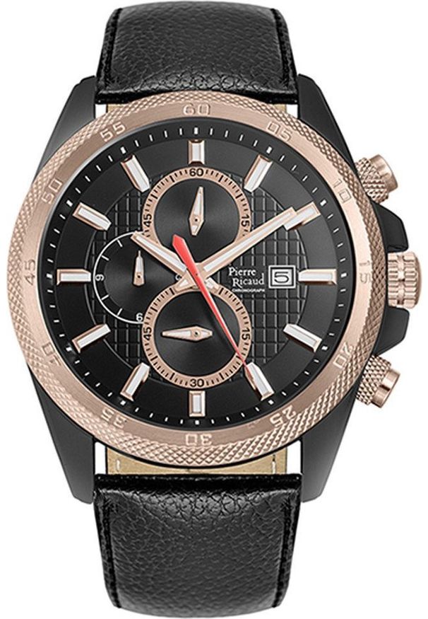 Zegarek Pierre Ricaud Zegarek męski Pierre Ricaud P91014.K214CH czarny. Kolor: czarny