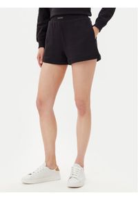 Calvin Klein Jeans Szorty sportowe Placed Institutional J20J225525 Czarny Regular Fit. Kolor: czarny. Materiał: bawełna