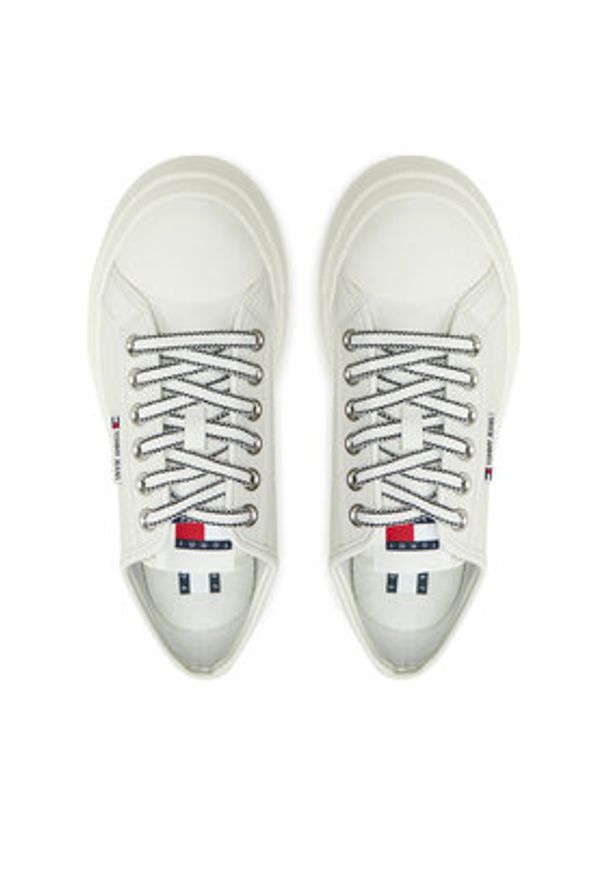 Tommy Jeans Trampki Foxing EN0EN02714 Écru. Materiał: skóra