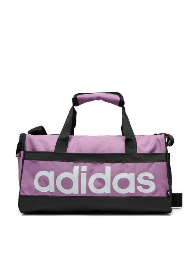 Adidas - adidas Torba Essentials Linear Duffel Bag Extra Small IZ1901 Fioletowy. Kolor: fioletowy. Materiał: materiał