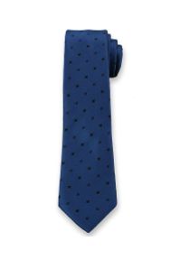 Elegancki Krawat Męski w Małe Kwadraciki - 6 cm - Angelo di Monti, Niebieski. Kolor: niebieski. Wzór: geometria. Styl: elegancki #1
