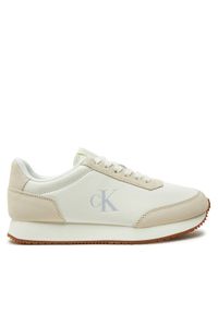 Calvin Klein Jeans Sneakersy Runner Laceup Low Mix Mg YW0YW01798 Biały. Kolor: biały. Materiał: skóra, zamsz