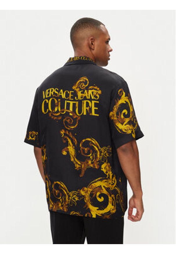 Versace Jeans Couture Koszula 76GAL2BW Czarny Regular Fit. Kolor: czarny. Materiał: wiskoza