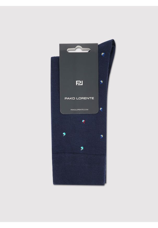 Pako Lorente - PAKO LORENTE - Granatowe skarpety we wzorki. Kolor: niebieski