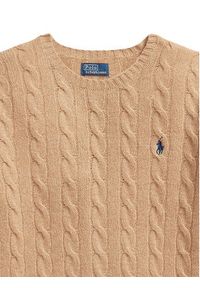 Polo Ralph Lauren Sweter 211971865002 Beżowy Slim Fit. Typ kołnierza: polo. Kolor: beżowy. Materiał: wełna #3