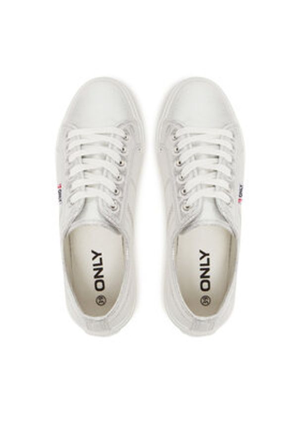 ONLY Shoes Tenisówki Nicola 15318574 Srebrny. Kolor: srebrny. Materiał: materiał