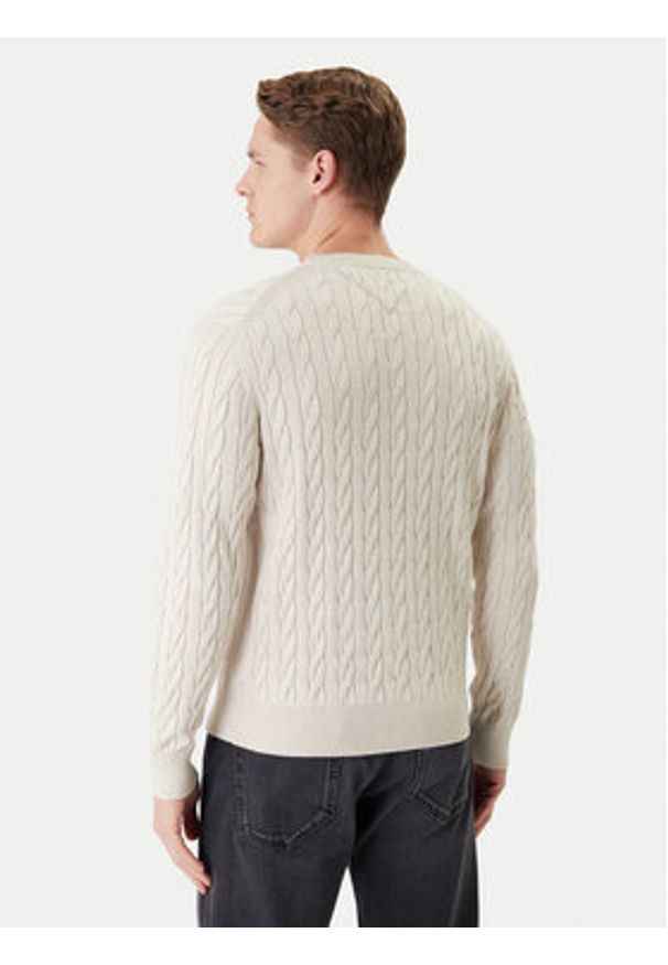 TOMMY HILFIGER - Tommy Hilfiger Sweter MW0MW33132 Beżowy Regular Fit. Kolor: beżowy. Materiał: bawełna