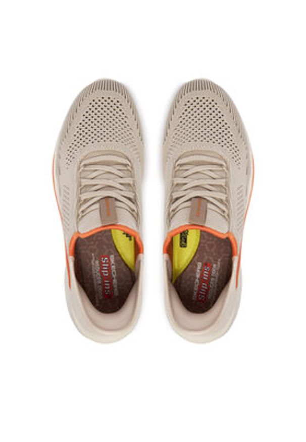 skechers - Skechers Sneakersy Slade 210810/SND Beżowy. Kolor: beżowy. Materiał: materiał