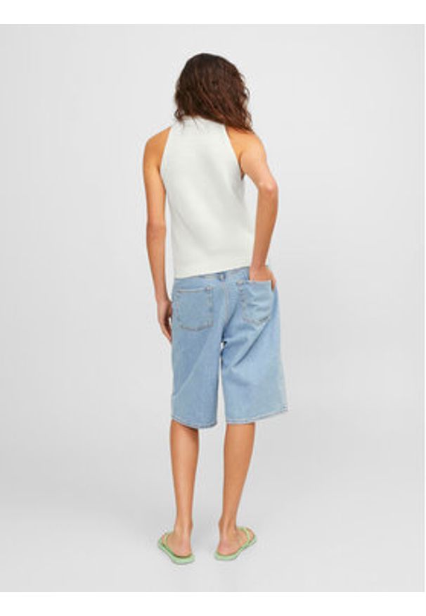 JJXX Top Zitta 12226992 Biały Slim Fit. Kolor: biały. Materiał: bawełna