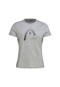 Head - T-shirt damski Club Lara. Kolor: szary. Materiał: poliester, bawełna, jersey, materiał. Sport: tenis #1