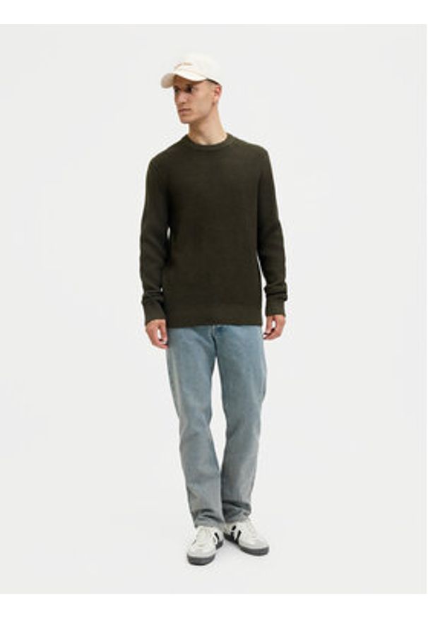 Jack & Jones Sweter Global 12287594 Zielony Regular Fit. Kolor: zielony. Materiał: bawełna, syntetyk