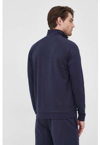 BOSS - Boss bluza bawełniana męska kolor granatowy z nadrukiem. Okazja: na co dzień. Kolor: niebieski. Materiał: bawełna. Długość rękawa: raglanowy rękaw. Wzór: nadruk. Styl: casual #2