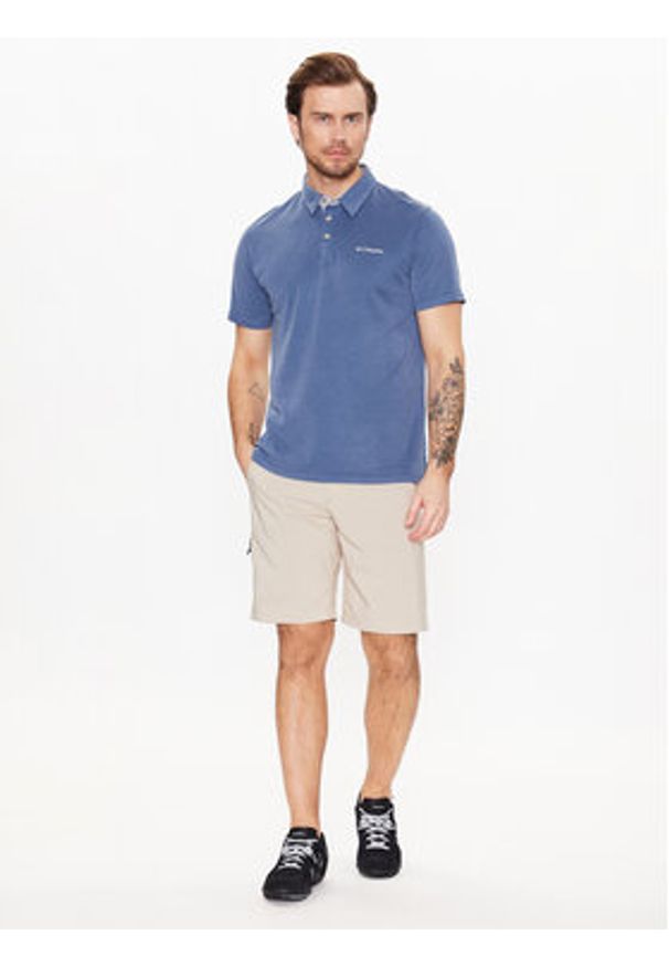 columbia - Columbia Polo Melson Point 1772721 Niebieski Regular Fit. Typ kołnierza: polo. Kolor: niebieski. Materiał: syntetyk