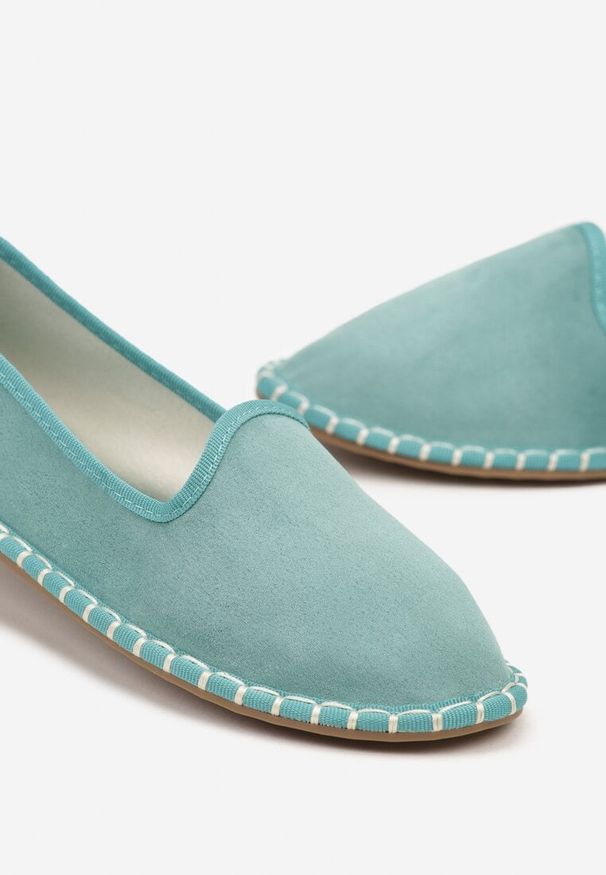 Renee - Niebieskie Espadryle Balerinki z Przeszyciami Firalissea. Okazja: na co dzień. Kolor: niebieski. Sezon: lato. Obcas: na obcasie. Styl: elegancki, klasyczny, casual. Wysokość obcasa: niski