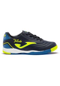Buty do piłki nożnej dla dzieci Joma Toledo IN. Zapięcie: sznurówki. Kolor: niebieski. Materiał: materiał, syntetyk. Szerokość cholewki: normalna. Sport: turystyka piesza, piłka nożna