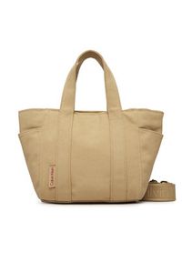 Calvin Klein Torebka Webbing Strap Canvas Small Tote LV04F3384G Beżowy. Kolor: beżowy #4