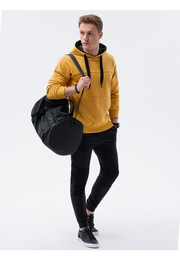 Żółta bluza Ombre Clothing z kapturem