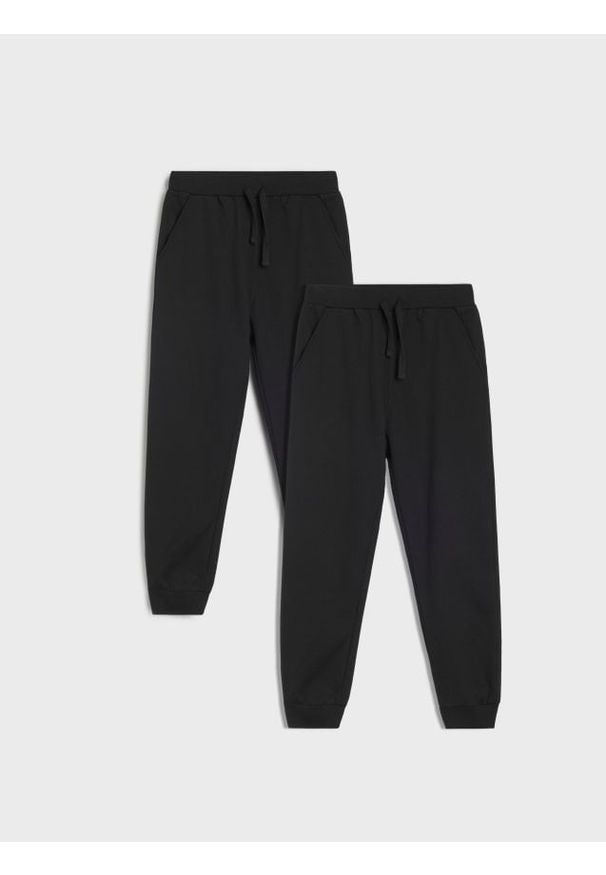 Sinsay - Spodnie dresowe 2 pack - czarny. Kolor: czarny. Materiał: dresówka