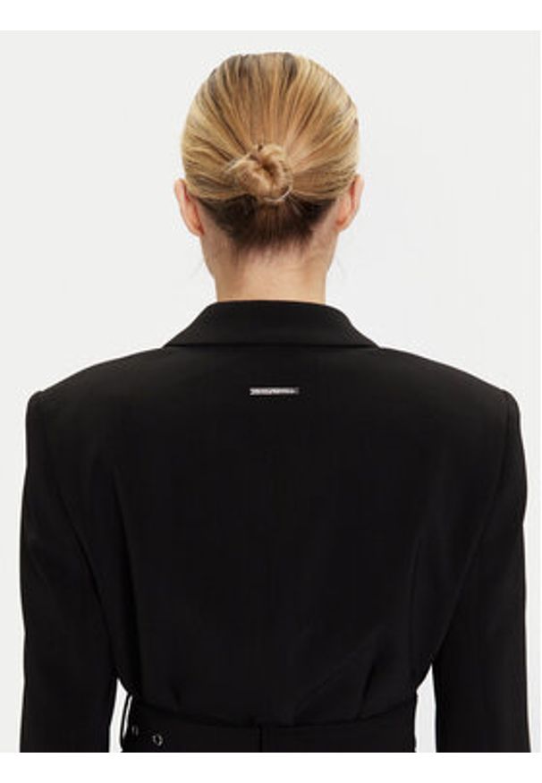 Karl Lagerfeld - KARL LAGERFELD Sukienka koktajlowa A4W13023 Czarny Slim Fit. Typ kołnierza: dekolt w karo. Kolor: czarny. Materiał: lyocell. Styl: wizytowy