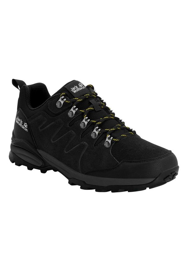 Buty trekkingowe męskie Jack Wolfskin Refugio Texapore Low. Kolor: czarny, szary, wielokolorowy, żółty. Sport: turystyka piesza