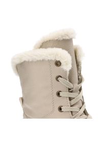 Beżowe Botki Rieker Ocieplane Buty Damskie. Kolor: beżowy. Materiał: skóra. Sezon: zima #8