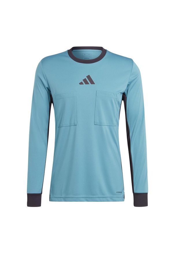 Adidas - Dżersej z długim rękawem adidas Referee 24. Kolor: niebieski. Materiał: jersey. Długość rękawa: długi rękaw. Długość: długie. Sport: piłka nożna