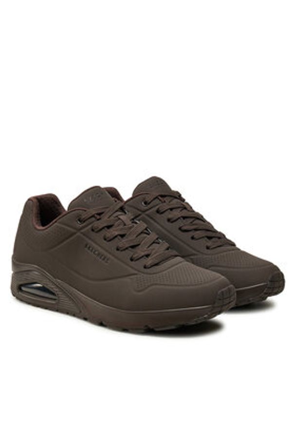 skechers - Skechers Sneakersy Uno Stand On Air 52458/CHOC Brązowy. Kolor: brązowy. Materiał: skóra