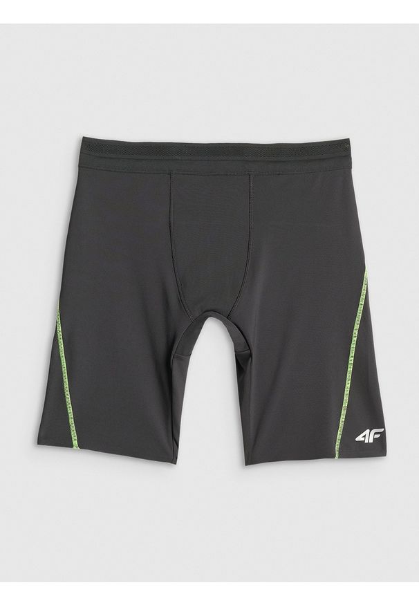 4f - 4F Legginsy kolarki do biegania szybkoschnące męskie - czarne XL. Kolor: czarny. Materiał: włókno, materiał. Sport: fitness, bieganie