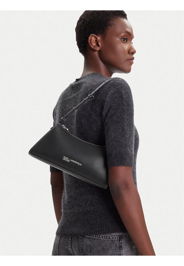 Karl Lagerfeld Jeans Torebka A3W30011 Czarny. Kolor: czarny. Materiał: skórzane