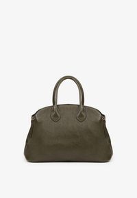 Born2be - Ciemnobeżowa Trzykomorowa Torebka Shopper z Dwoma Rączkami i Paskiem Arivire. Kolor: beżowy. Styl: casual, elegancki. Rodzaj torebki: na ramię